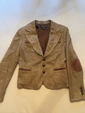 Banana Republic | Brown Tweed Blazer with Velvet Elbow Patches